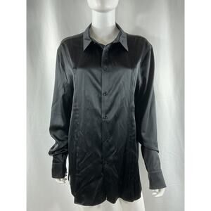 Ser.O.Ya 'Antoni' Black Silk Button Down Size XS